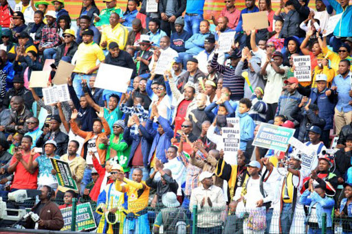 SOCCER MADNESS: Throngs of soccer fans at Buffalo City Stadium watching the match between Bafana Bafana and Zambia Picture: SINO MAJANGAZA