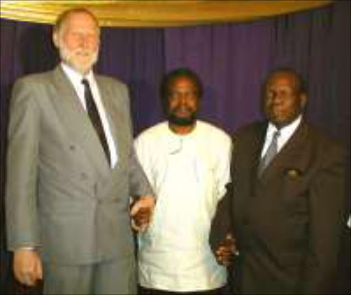 From left: Prof. Helmut Winkler from University of Kassel in German, Prof. Gesler Nkondo principal of Univen and Prof. Mogorosi Makhurane from National University of Science and Technology (NUST) in Zimbabwe. Pic. Elijar Mushiana. 25/03/04. © Sowetan.