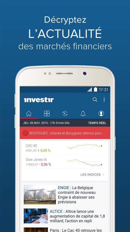 Android application Investir, bourse et finance screenshort