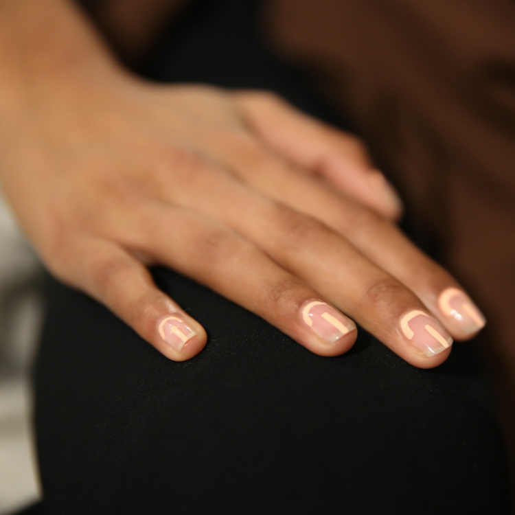 Minimalist nail art.