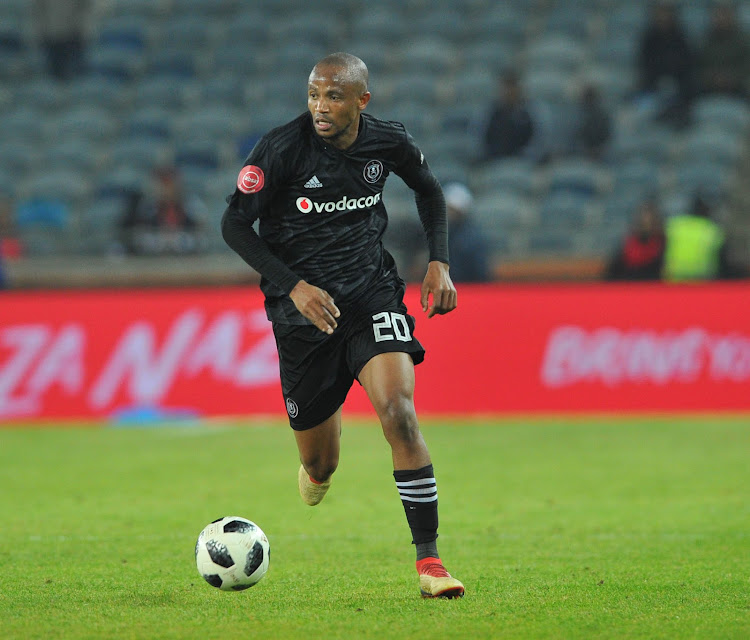 Orlando Pirates midfielder Xola Mlambo in action during the Absa Premiership match against Bidvest Wits on August 15 2018 at Orlando Stadium in Soweto, south of Johannesburg.