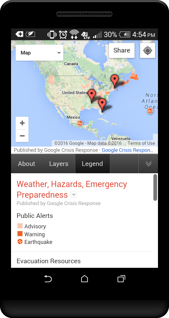 Android application Weather Live Map. screenshort