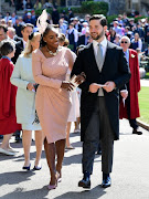 Serena Williams and her husband Alexis Ohanian arrive at St George's Chapel at Windsor Castle before the wedding of Prince Harry to Meghan Markle on May 19, 2018 in Windsor, England. 