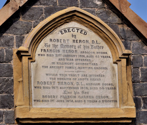 See J5252 : Mausoleum, Killyleagh (1). A plaque giving the names of those interred within. © Copyright Albert Bridge and licensed for reuse under this Creative Commons Licence . Submitted via Geograph