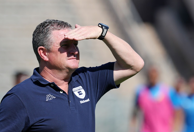 Gavin Hunt looks on during the match away against Mamelodi Sundowns in Atteridgeville.