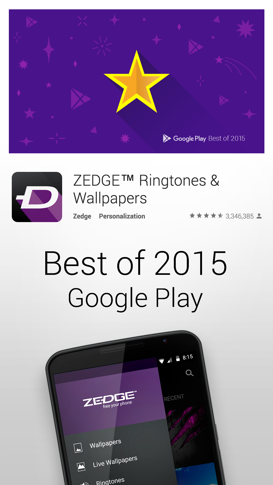Android application ZEDGE™ Wallpapers & Ringtones screenshort