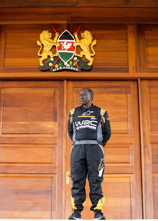 President William Ruto leaves State House to flag off the WRC Safari Rally Kenya from the Kenyatta International Convention Centre (KICC) on March 28, 2024.