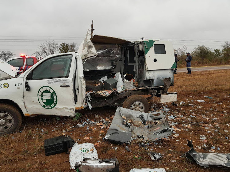 A cash vehicle was blown up on the R71 between Tzaneen and Gravelotte near Phalaborwa.
