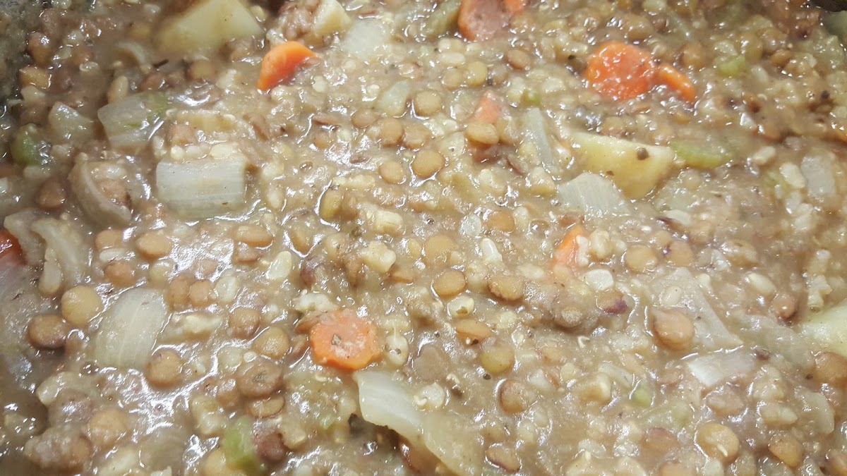 Lentil Soup - made from scratch from organic lentils and fresh organic vegetables