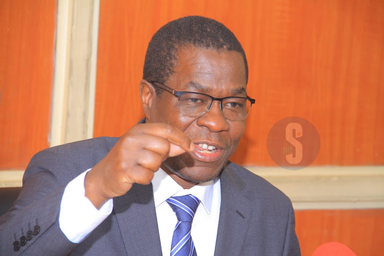 National Assembly Minority Leader Opiyo Wandayi speaks during a media briefing in Parliament on April 11, 2023.