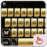 Gold Butterfly Keyboard Theme Apk