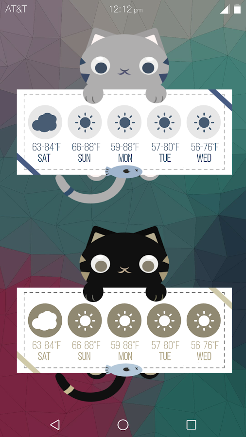    Cute Cat Widget Zooper FREE- screenshot  