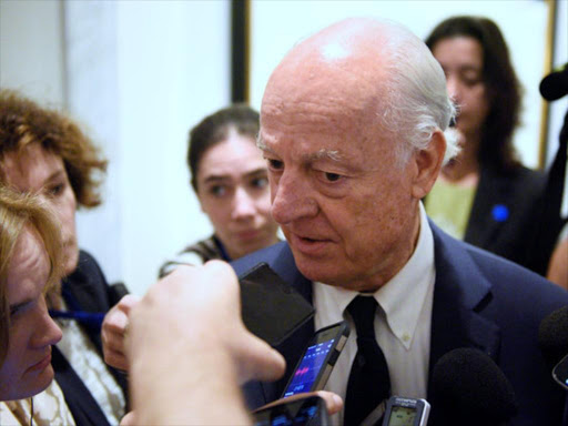 United Nations Special Envoy for Syria Staffan de Mistura speaks to press after attending the International Syria Support Group Meeting at the Palace Hotel in Manhattan, New York, U.S., September 20, 2016. /REUTERS