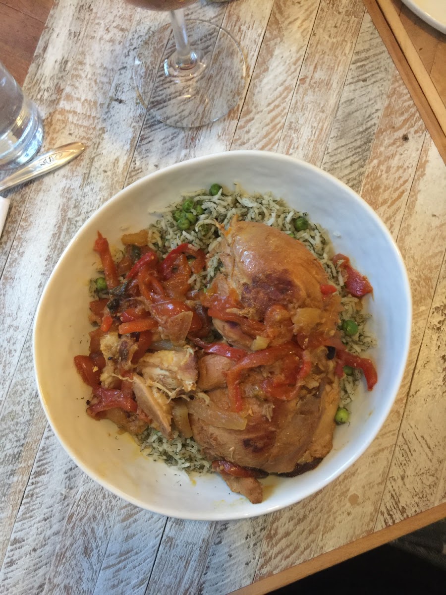 Persian chicken rice bowl.