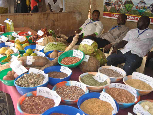Display of the different food stuffs during the Lamu food expo and festival.