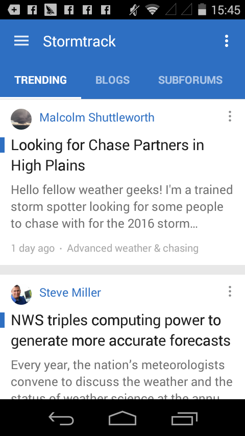 Android application Stormtrack screenshort