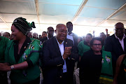 Former president Jacob Zuma at Winnie Madikizela-Mandela's memorial.