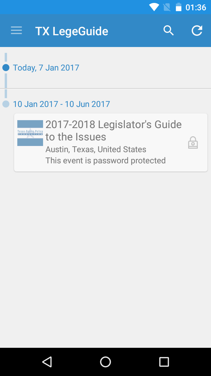 Android application Texas Legislators Guide screenshort