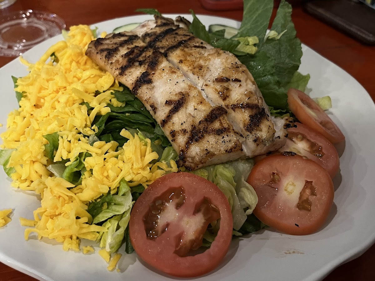 Grilled fish salad.