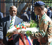 Deputy President David Mabuza laying a wreath at Sharpeville Memorial Site in remembrance of sixty nine protesters who were killed by apartheid security forces during the anti-pass law protest.