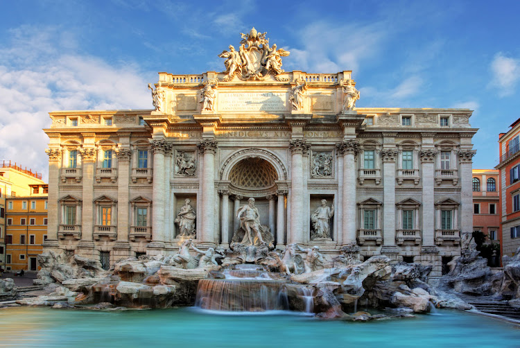 The Trevi Fountain in Rome, Italy.