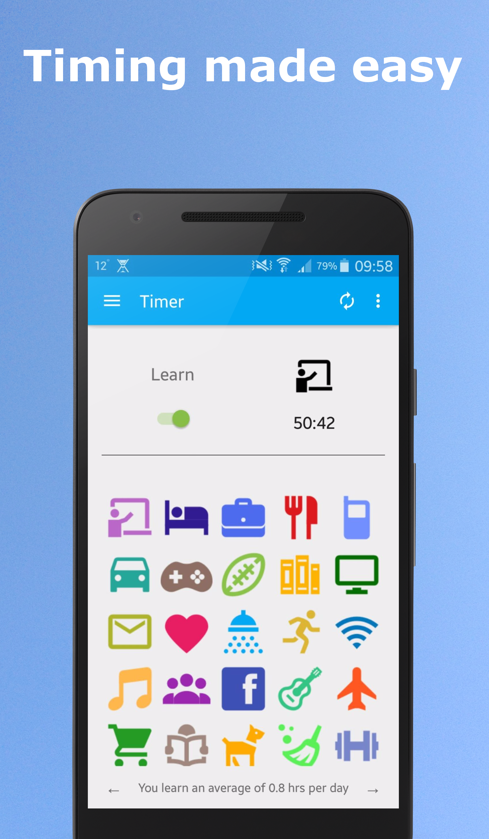 Android application Time Management App: Moments screenshort