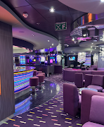 The Purple Lounge onboard was a favourite among the passengers for evening entertainment. 