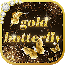 ダウンロード Shining theme: Sparkle Gold Butterfly wal をインストールする 最新 APK ダウンローダ