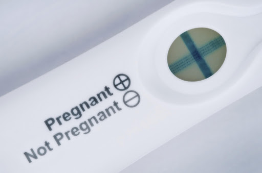 A pregnancy test showing a positive result. File photo.