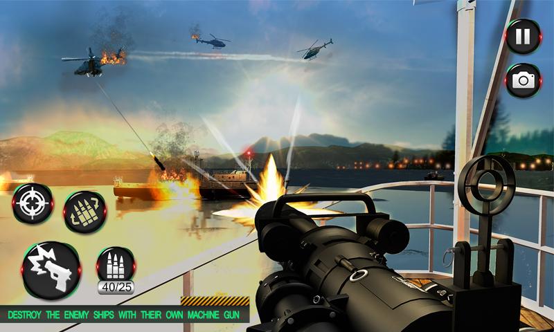 Android application US Commando Navy Gunner War screenshort