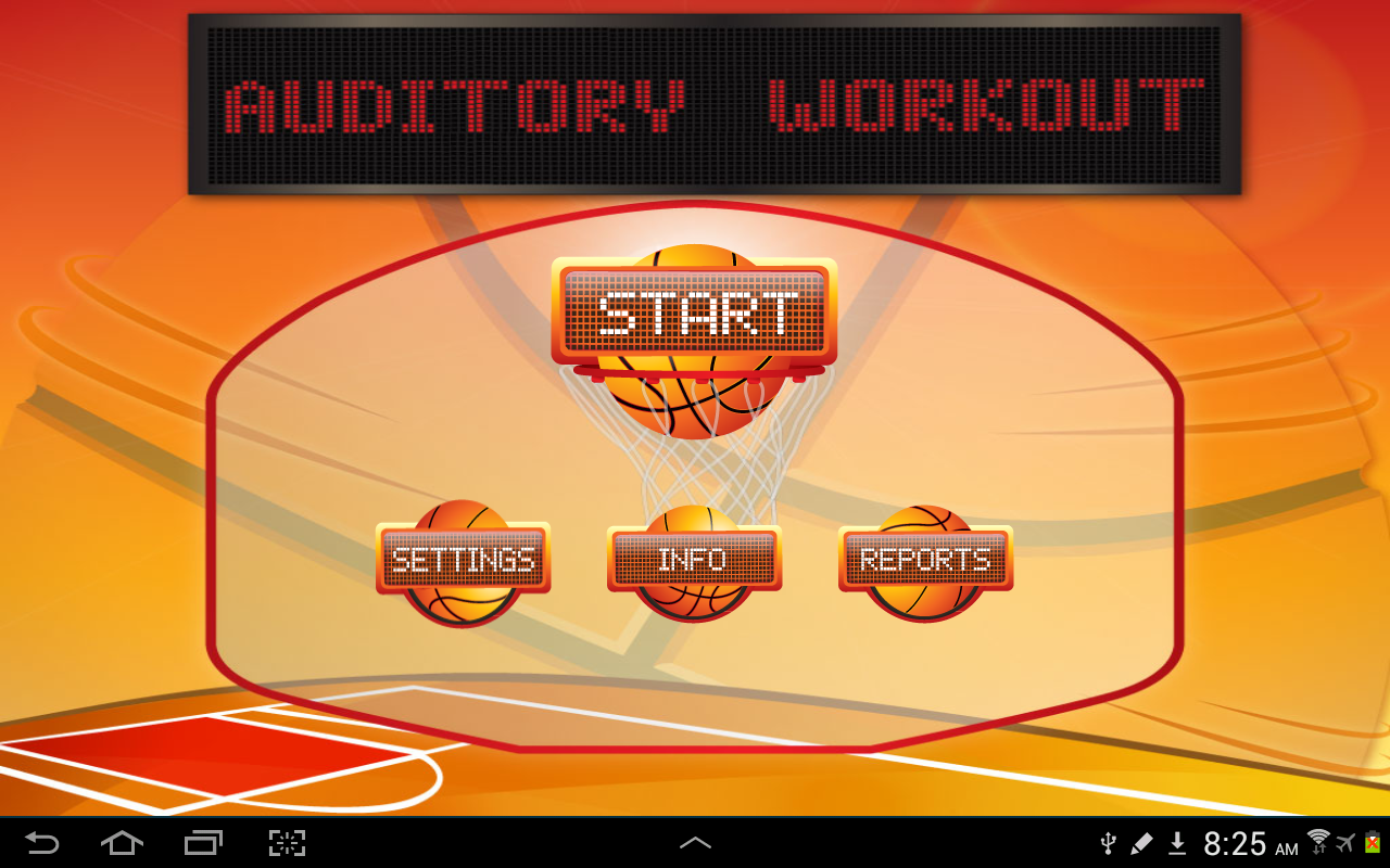 Android application Auditory Workout screenshort