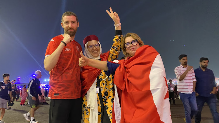 Tunisia fans at the Fifa Fan Festival in Doha, Qatar