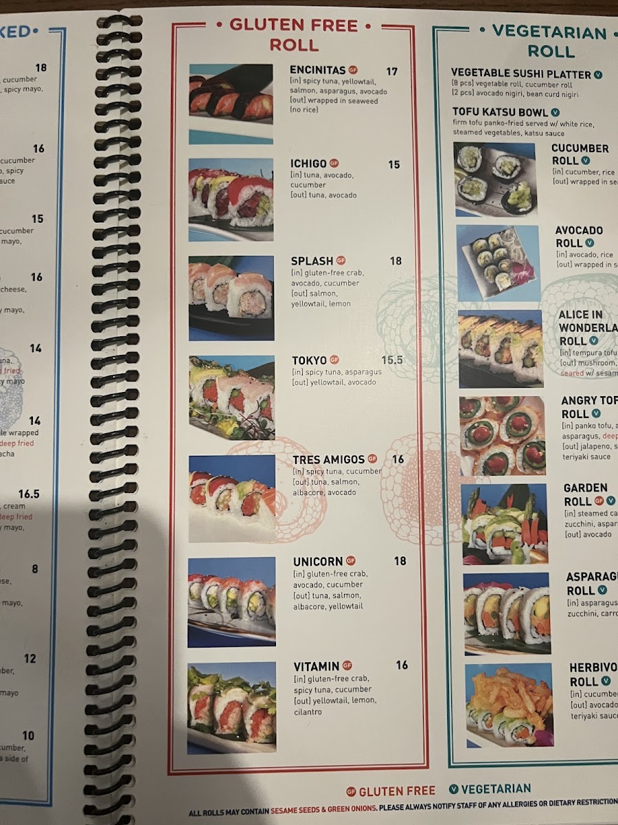 Gluten-Free at Hooked On Sushi