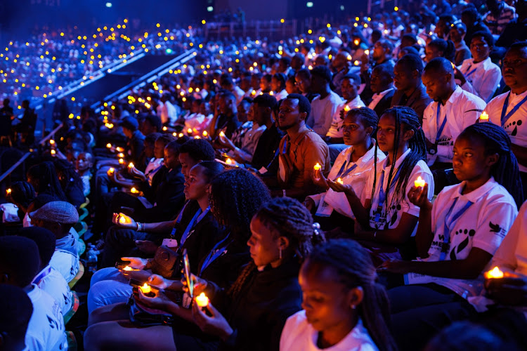 Rwandans take part in a vigil to mark the 30th anniversary of the Tutsi genocide, in Kigali, Rwanda, April 7 2024. Picture: Luke Dray/Getty Images