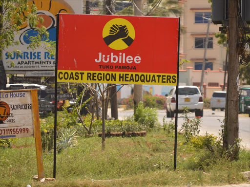 Jubilee party Coast region headquarters bin Nyali,Mombasa. /JOHN CHESOLI