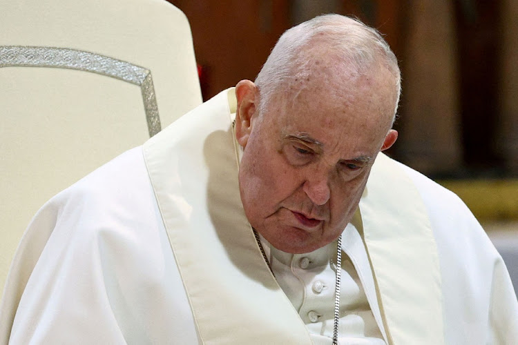 Pope Francis presides over the '24 Hours for the Lord' Lenten initiative at the Roman parish of San Pio V, in Rome, Italy, March 8, 2024.