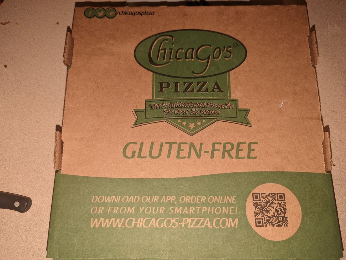 Chicago's Pizza gluten-free menu