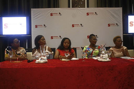Londiwe Dlomo, Nokubonga Thusi, Thembela Khamango, Lorraine Mofokeng, Thuli Zungu at the Sowetan Women's Club launch at Emperors Palace in Kempton Park.