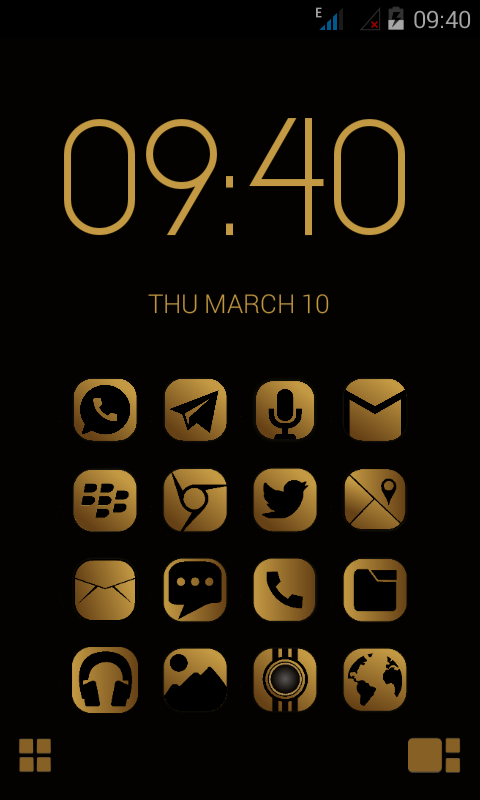 Android application Black Gold SmartLauncherTheme screenshort