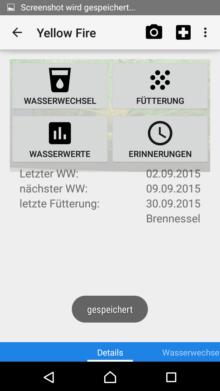 Android application AquaDo Aquarienverwaltung Pro screenshort