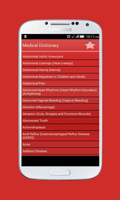 Android application Best Medical Dictionary screenshort