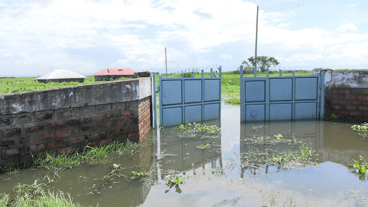 Inaccesible homstead as floods wreak havoc in Kabonyo Kanyagwal, Nyando constituency on May 4, 2024