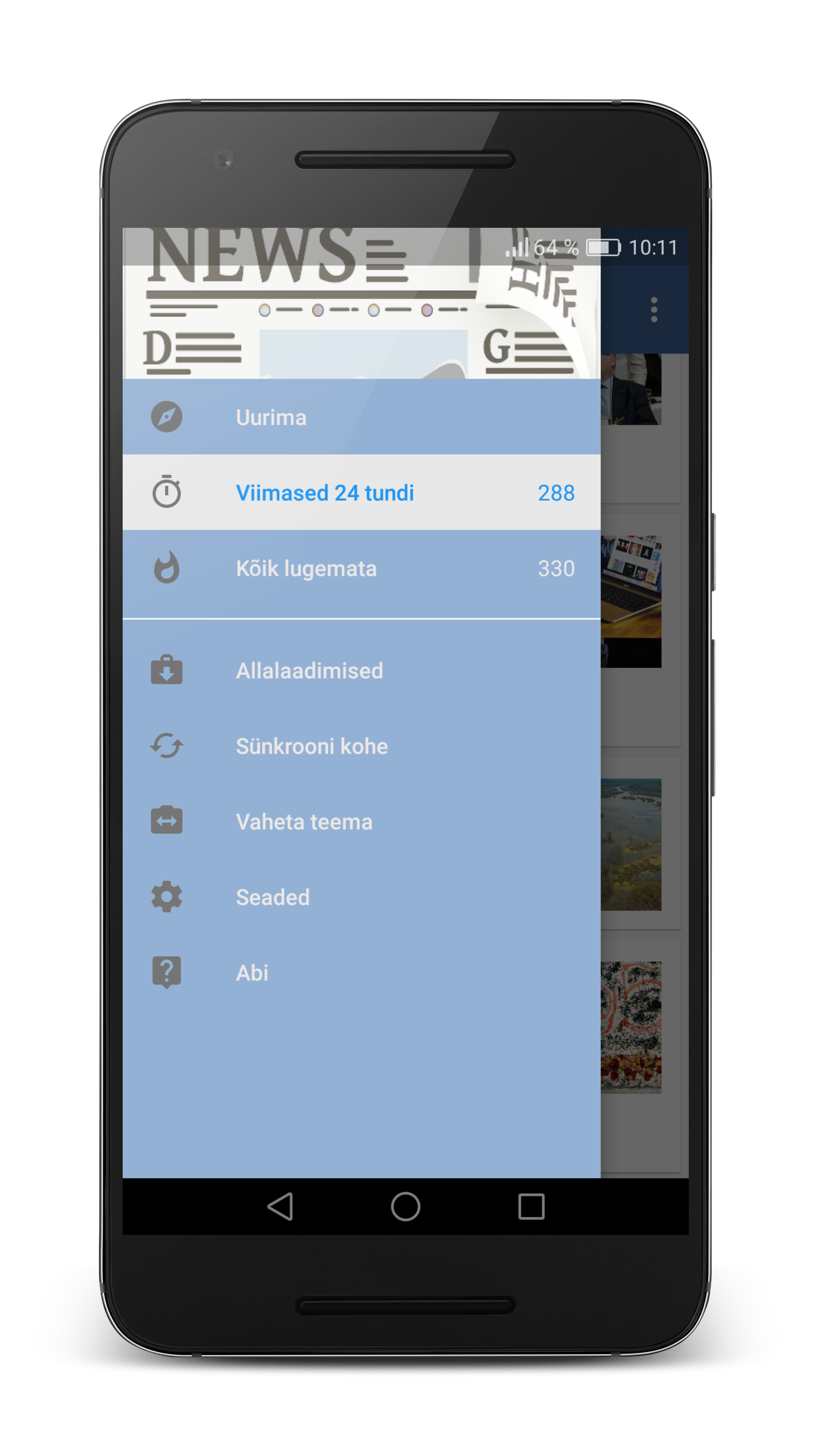 Android application Eesti Ajalehed ja uudised screenshort