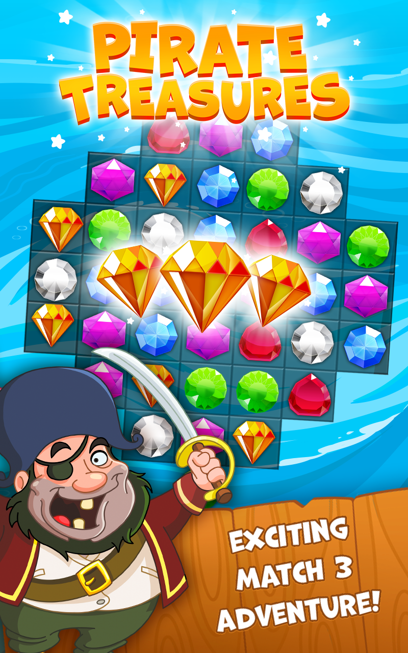 Android application Pirate Treasures: Jewel & Gems screenshort