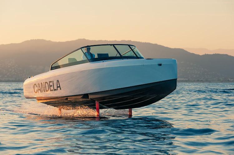 The Candela C-8 rises up on hydrofoils and is powered by the battery technology from the Swedish car maker Polestar.