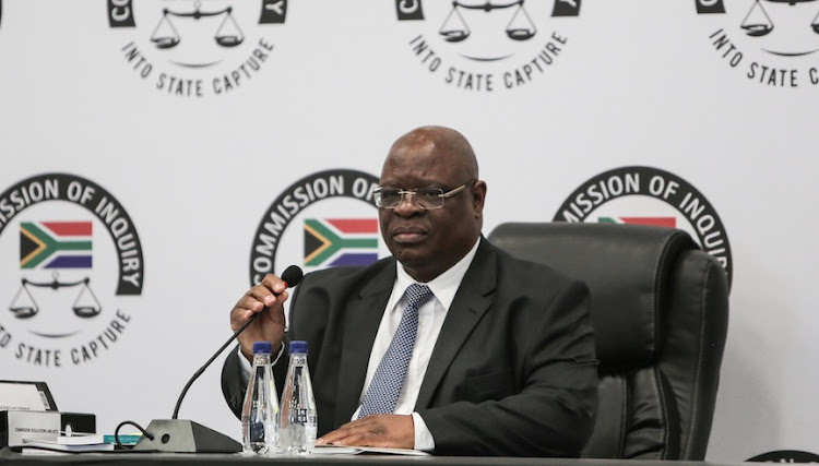 Deputy Chief Justice Raymond Zondo at the State Capture Inquiry in Parktown, Johannesburg.