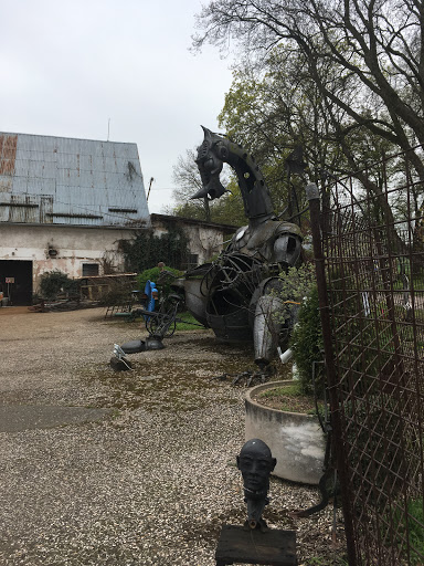 Metal scrap statue