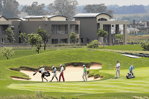 Golfers play a practice round on the perfectly manicured Serengeti Golf Course ahead of the SA Open, which starts today Picture: SYDNEY SESHIBEDI