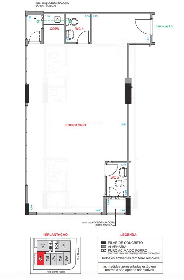 Salas para alugar Centro