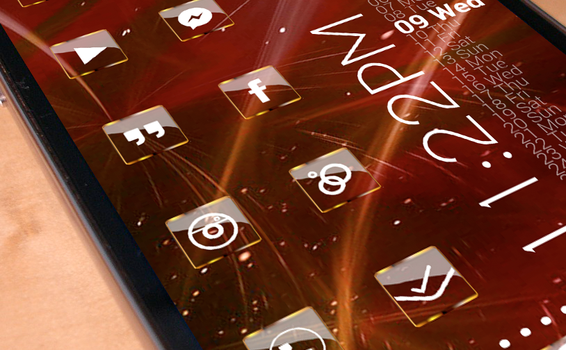 Android application Golden Glass Nova Launcher theme Icon Pack screenshort